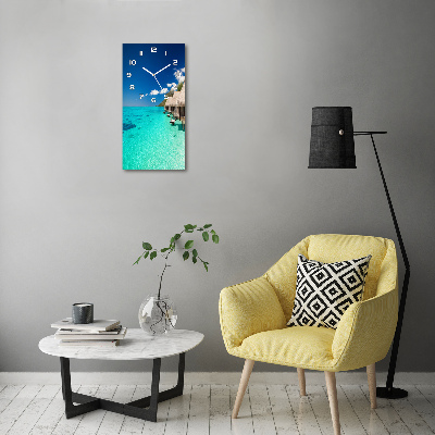 Orologio verticale in vetro con motivo 'Isola tropicale'