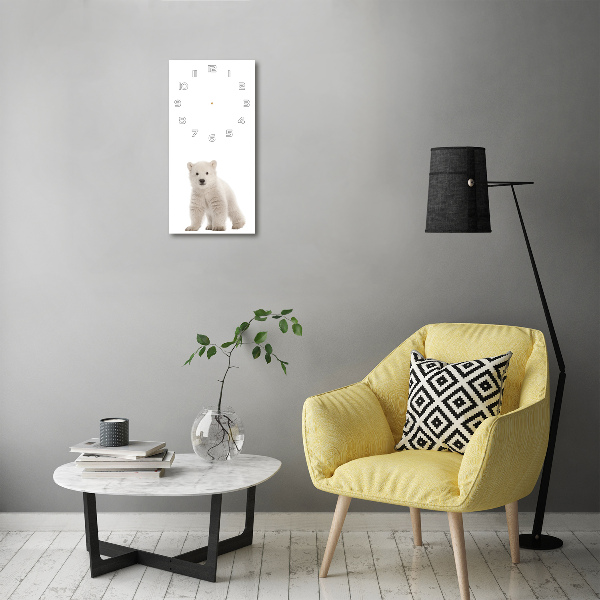 Orologio da parete verticale con motivo di orso polare