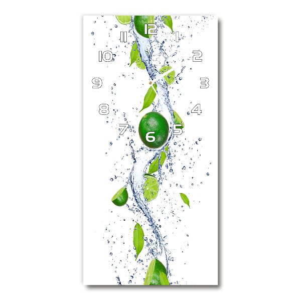 Orologio verticale in vetro con quadrante color lime