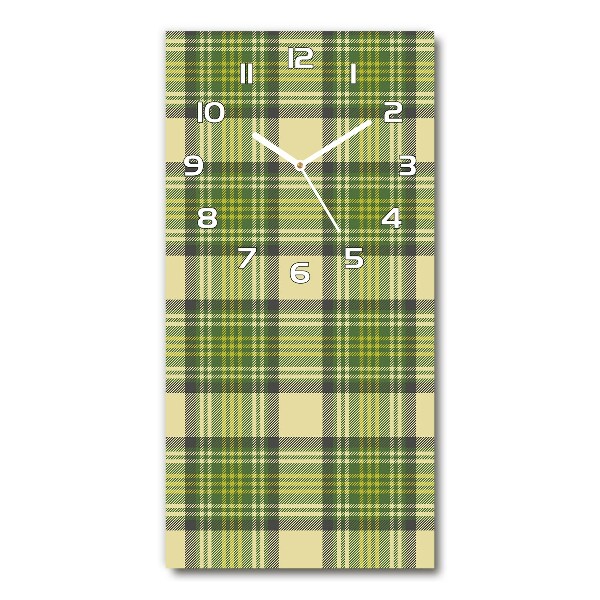 Orologio verticale in vetro con motivo a scacchi verdi