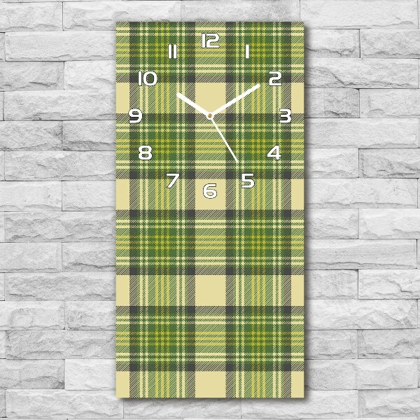 Orologio verticale in vetro con motivo a scacchi verdi