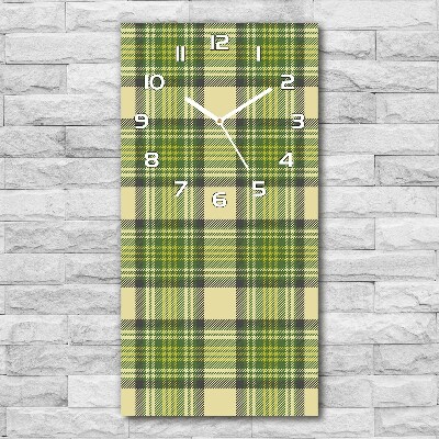 Orologio verticale in vetro con motivo a scacchi verdi