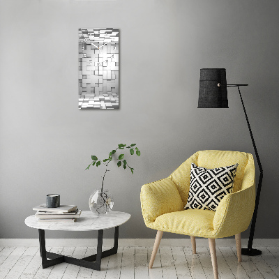 Orologio verticale in vetro con design a cubi