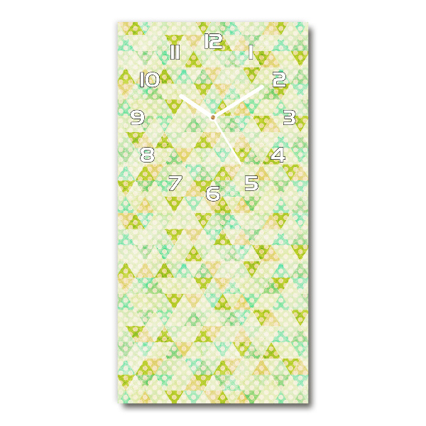 Orologio da parete verticale con sfondo geometrico
