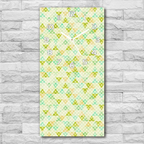 Orologio da parete verticale con sfondo geometrico