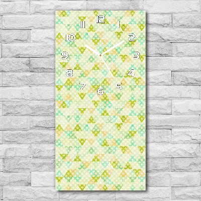 Orologio da parete verticale con sfondo geometrico