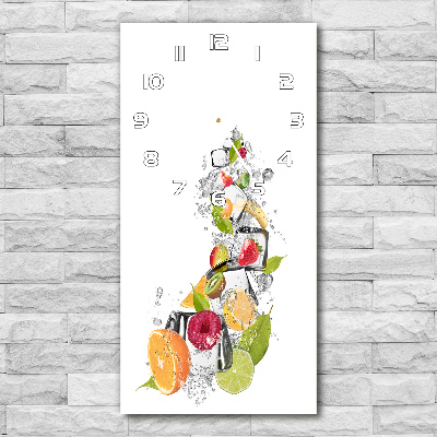 Orologio verticale con decorazione a motivo di frutta e ghiaccio