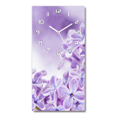Orologio verticale in vetro con motivo di fiori di lillà