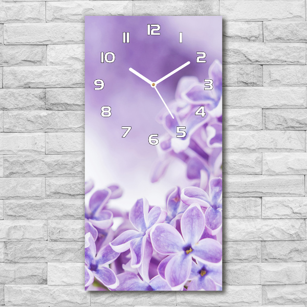 Orologio verticale in vetro con motivo di fiori di lillà