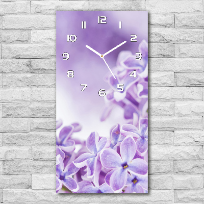 Orologio verticale in vetro con motivo di fiori di lillà