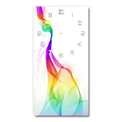 Orologio verticale in vetro con motivo ad astrazione colorata