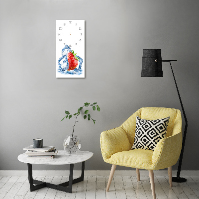 Orologio da parete verticale con motivo fragola e ghiaccio