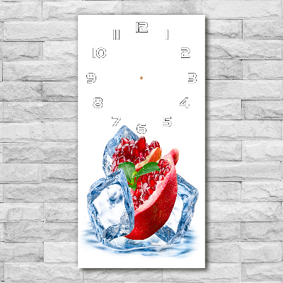 Orologio verticale con quadrante dal motivo melograno su sfondo ghiacciato