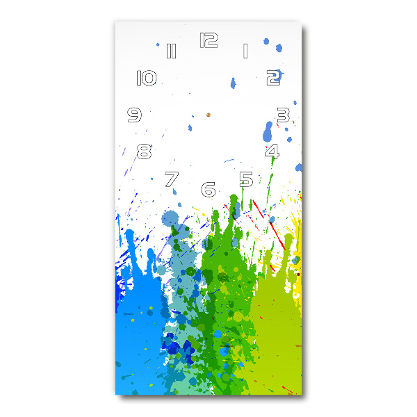 Orologio verticale in vetro con motivo arcobaleno astratto