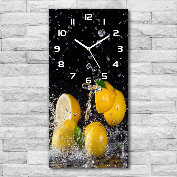 Orologio verticale in vetro con quadrante color limone