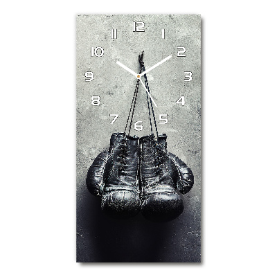 Orologio verticale in vetro con motivo di guantoni da boxe