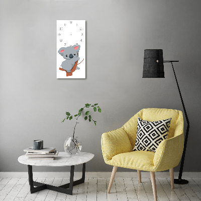 Orologio verticale con decorazione raffigurante un panda su un albero