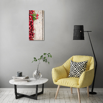 Orologio verticale in vetro con motivo di ciliegie