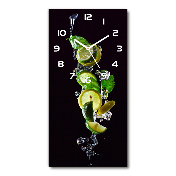Orologio da parete verticale con motivo di lime e limone