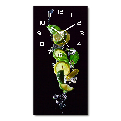Orologio da parete verticale con motivo di lime e limone