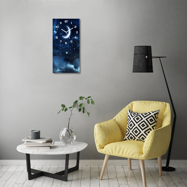 Orologio verticale in vetro con motivo cielo stellato