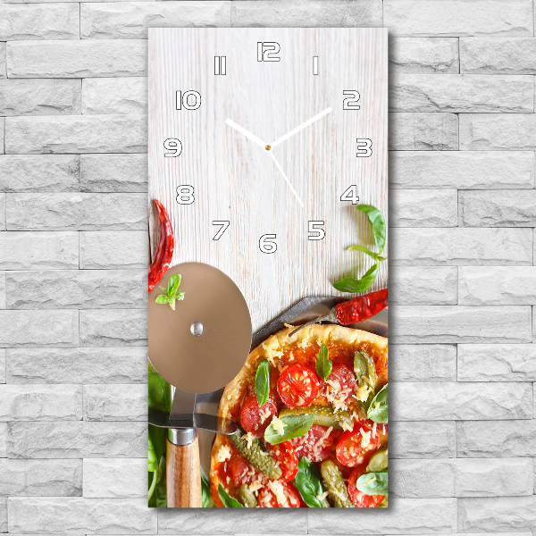 Orologio verticale con motivo a forma di pizza