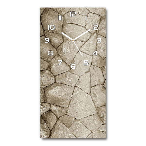 Orologio verticale con motivo a muro di pietra