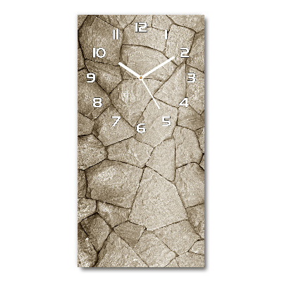 Orologio verticale con motivo a muro di pietra
