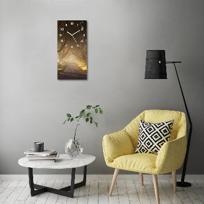 Orologio verticale in vetro con stampa raffigurante un sentiero nella foresta