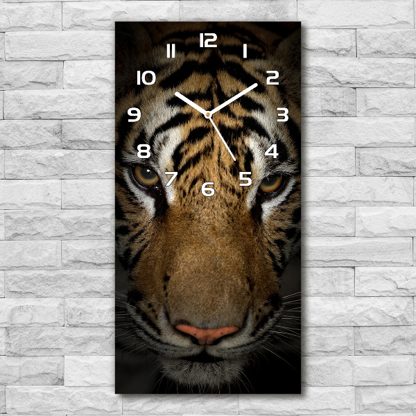 Orologio verticale in vetro con motivo a tigre