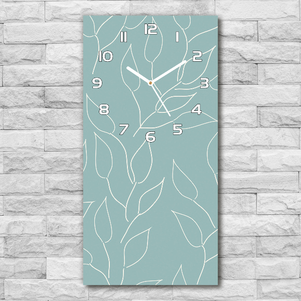 Orologio da parete verticale con motivo a foglie