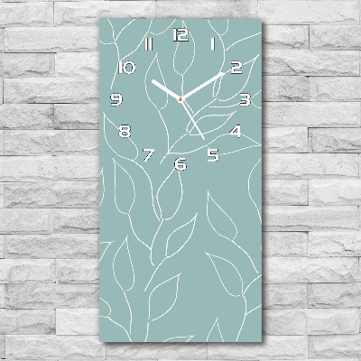 Orologio da parete verticale con motivo a foglie