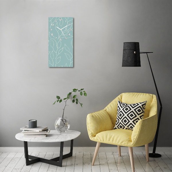 Orologio da parete verticale con motivo a foglie
