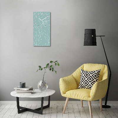 Orologio da parete verticale con motivo a foglie