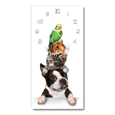 Orologio verticale in vetro con motivo a tema animali domestici