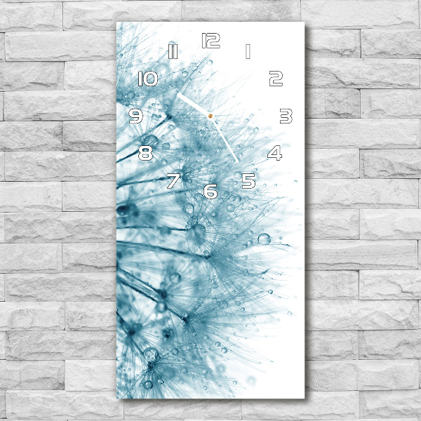 Orologio verticale con quadrante decorato con semi di tarassaco