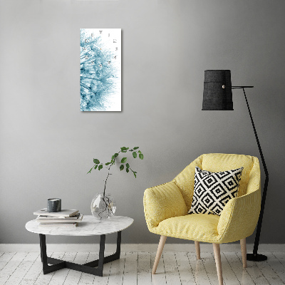 Orologio verticale con quadrante decorato con semi di tarassaco