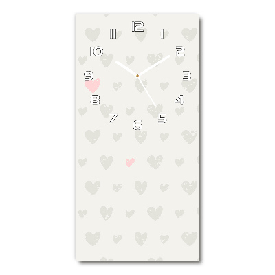 Orologio da parete verticale con sfondo a cuori