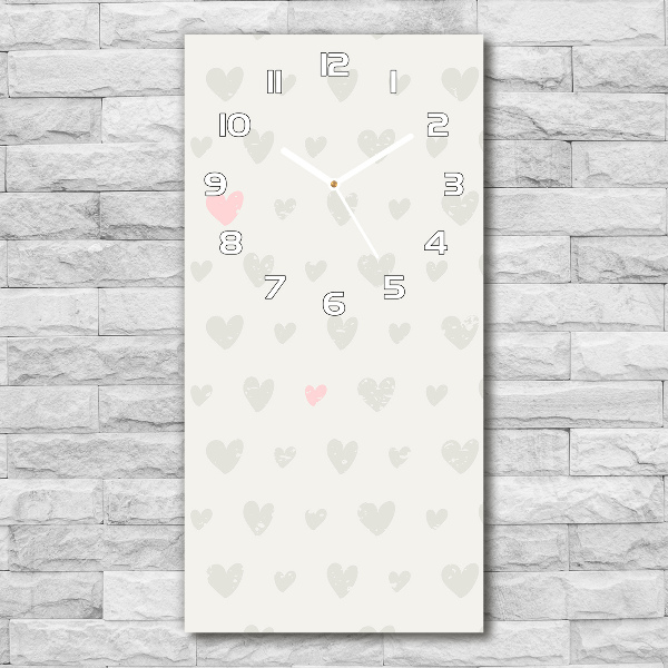 Orologio da parete verticale con sfondo a cuori