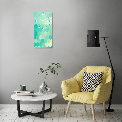 Orologio da parete verticale con sfondo a motivo geometrico