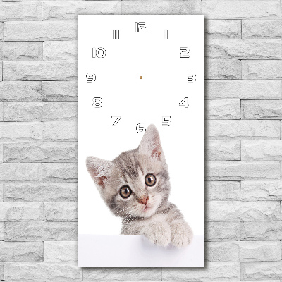 Orologio verticale con illustrazione di un gatto grigio