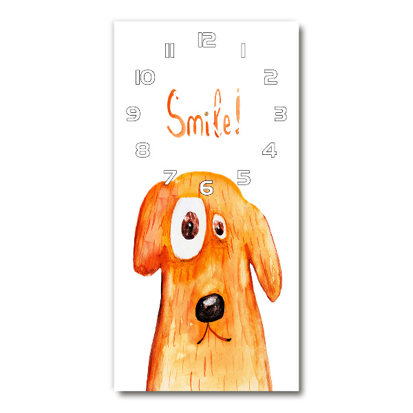 Orologio verticale in vetro con motivo a cane