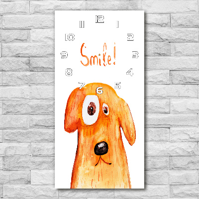 Orologio verticale in vetro con motivo a cane