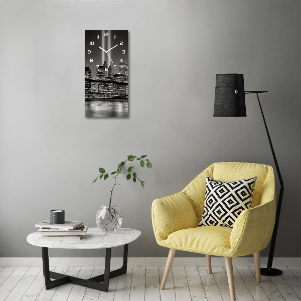 Orologio da parete verticale con motivo Manhattan, New York