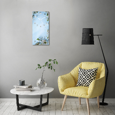 Orologio verticale in vetro con motivo a fiori di ciliegio