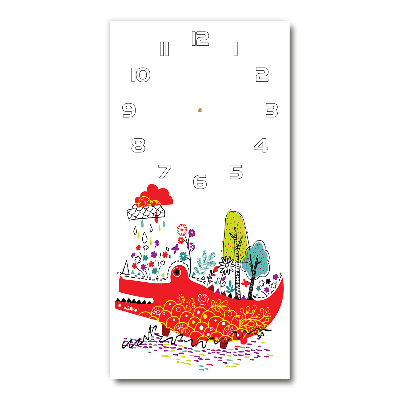 Orologio verticale con quadrante a motivo coccodrillo