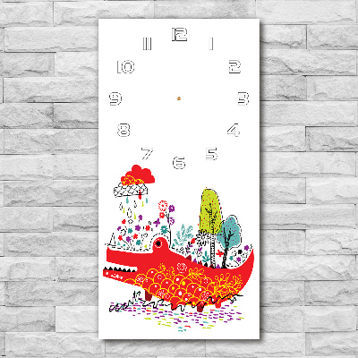 Orologio verticale con quadrante a motivo coccodrillo