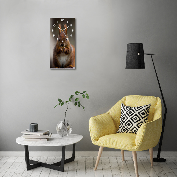 Orologio verticale in vetro con motivo scoiattolo