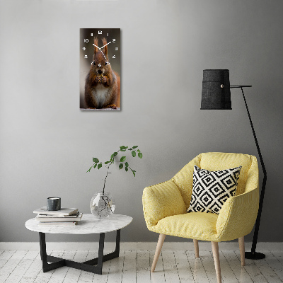Orologio verticale in vetro con motivo scoiattolo