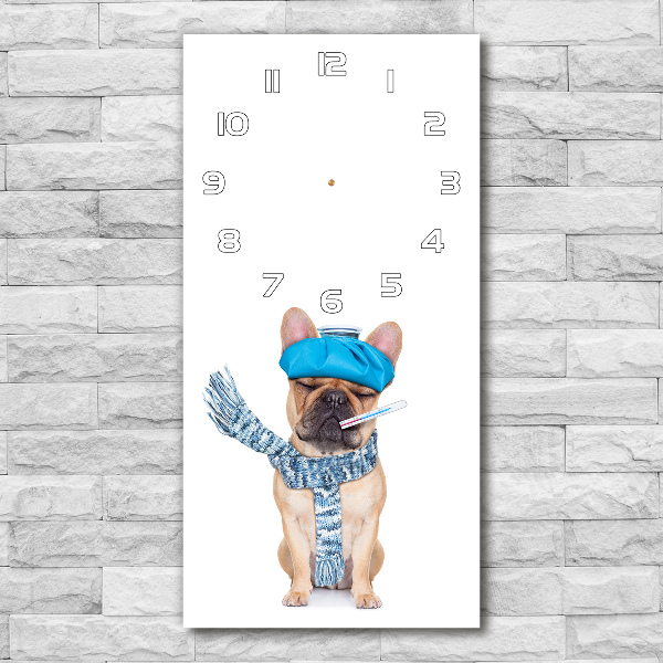 Orologio verticale con motivo di cane malato